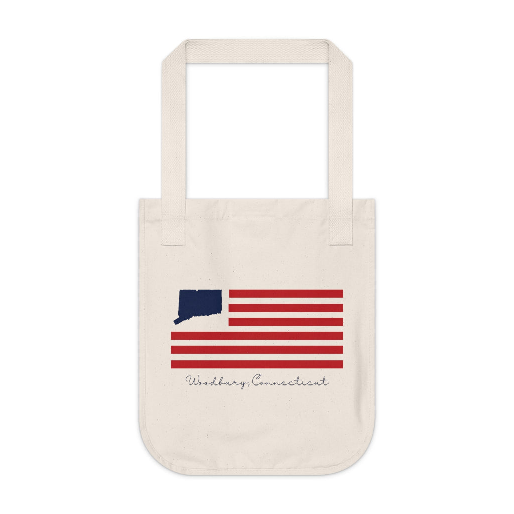 Woodbury Connecticut flag tote bag // woodbury connecticut gifts and merch // finding connecticut 