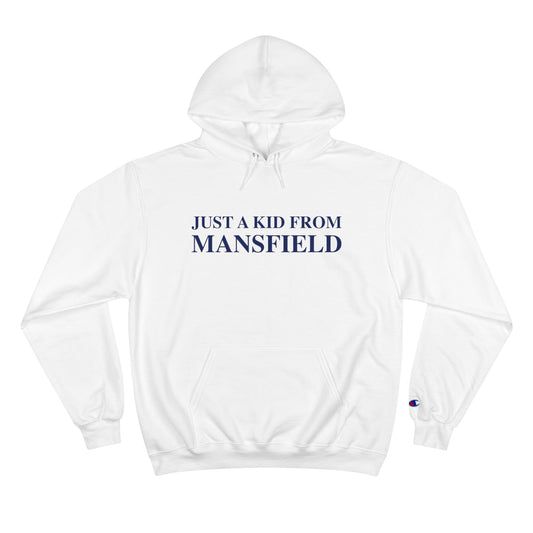 just a kid from Mansfield // Mansfield Connecticut Champion unisex hoodie sweatshirt // finding connecticut 