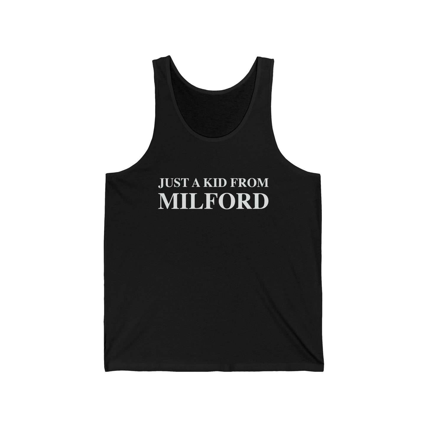 just a kid from Milford // Milford CT unisex tank top shirt   // finding connecticut 