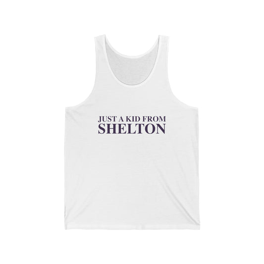 just a kid from Shelton // shelton Connecticut unisex tank top shirts  // finding connecticut 