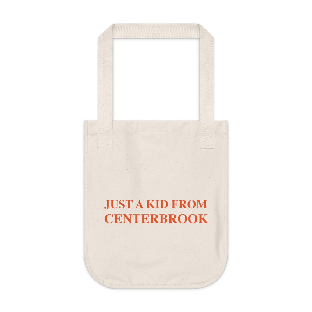 just a kid from centerbrook tote bag // centerbrook conencticut gifts and merch // finding connecticut  