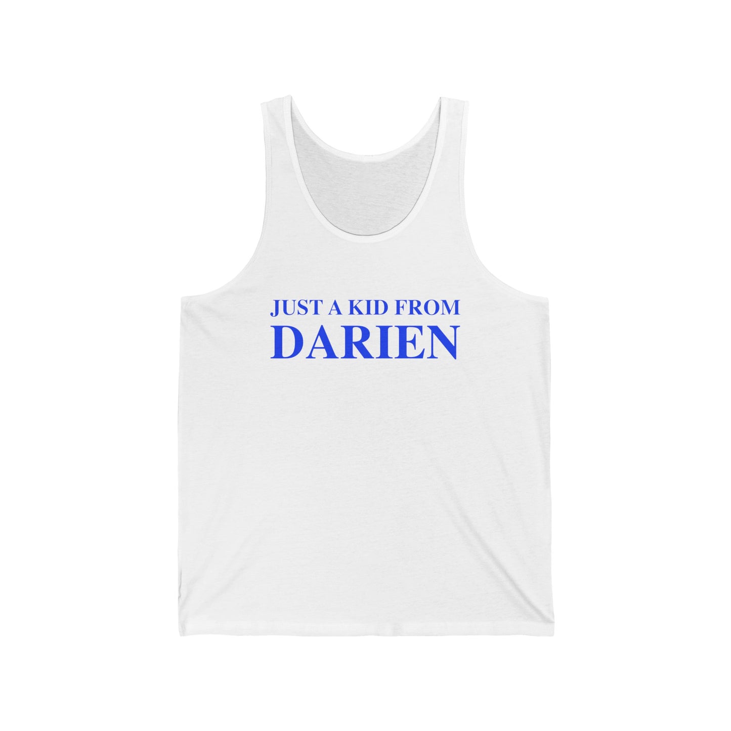 just a kid from darien // darien connecticut unisex tank top shirt // finding connecticut 