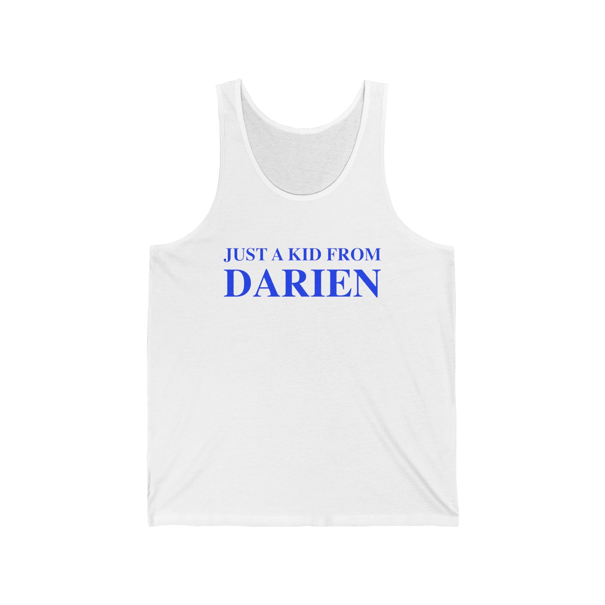 just a kid from darien // darien connecticut unisex tank top shirt // finding connecticut 