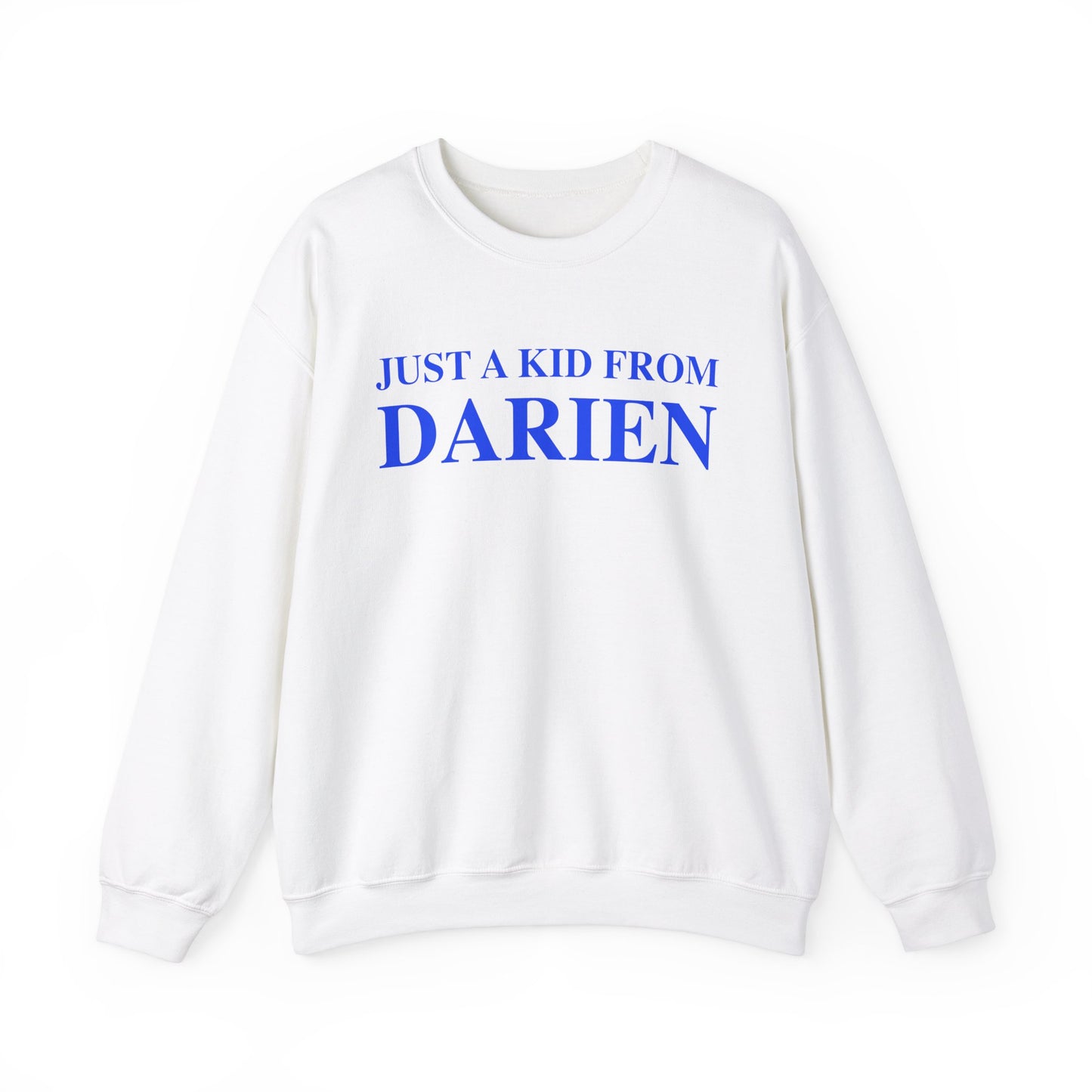 just a kid from darien // darien connectiuct unisex sweatshirt // finding connecticut 
