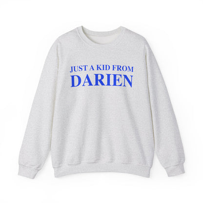 just a kid from darien // darien connectiuct unisex sweatshirt // finding connecticut 
