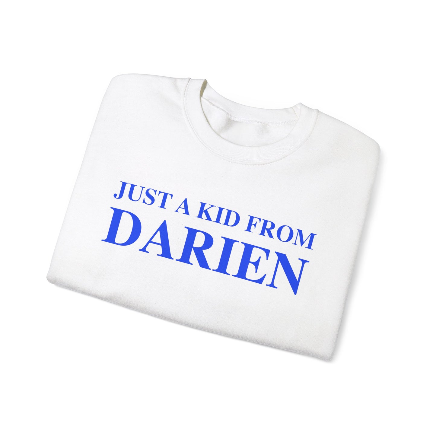 just a kid from darien // darien connectiuct unisex sweatshirt // finding connecticut 