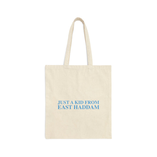 just a kid from east haddam tote bag // east haddam connecticut gifts and merch // finding connecticut 