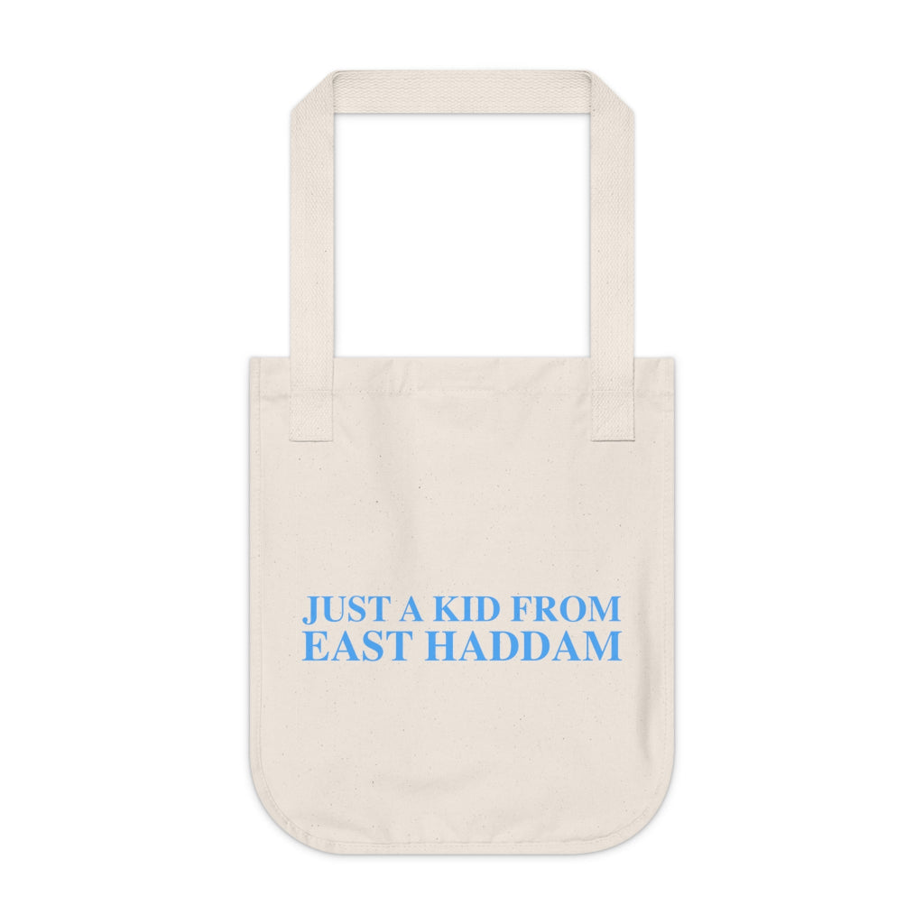 just a kid from east haddam tote bag // east haddam connecticut gifts and merch // finding connecticut  