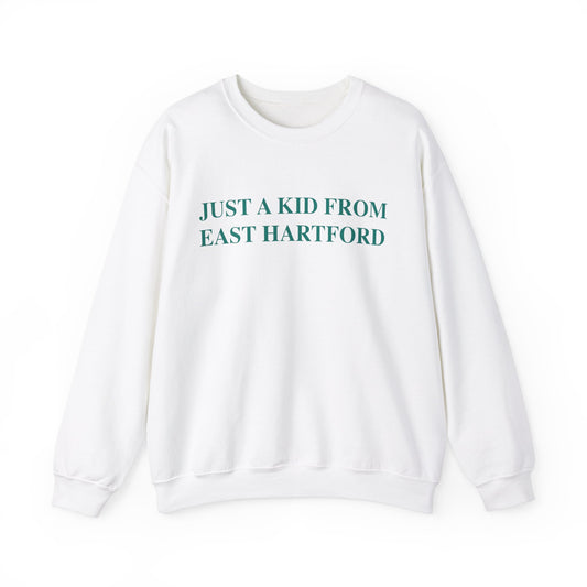 just a kid from east hartford // east hartford cnnecticut swatshirt // finding connecticut 