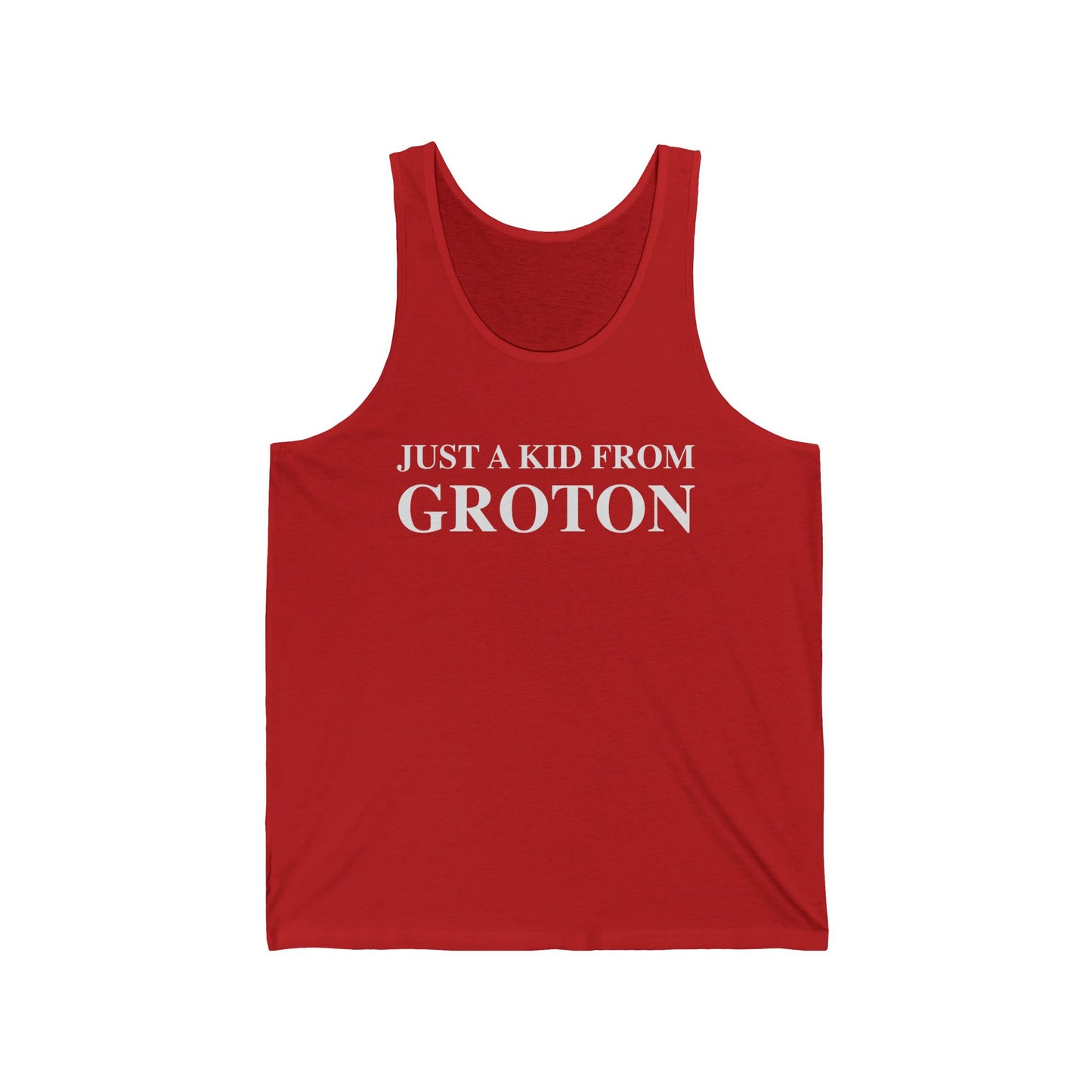 just a kid from groton // groton ct unisex tank top shirt  // finding connecticut 
