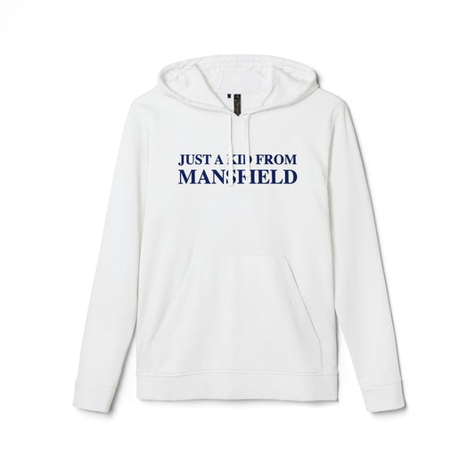 just a kid from mansfield // mansfield connecticut adidas unisex hoodie sweatshirt // finding connecticut 