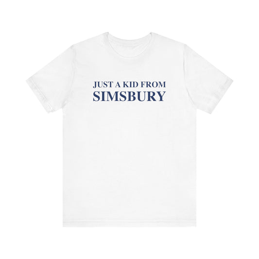 just a kid from simsbury / simsbury connecticut unisex t shirt // finding connecticut 