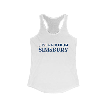 just a kid from simsbury / simsbury connecticut womens tank top shirts / finding connecticut 
