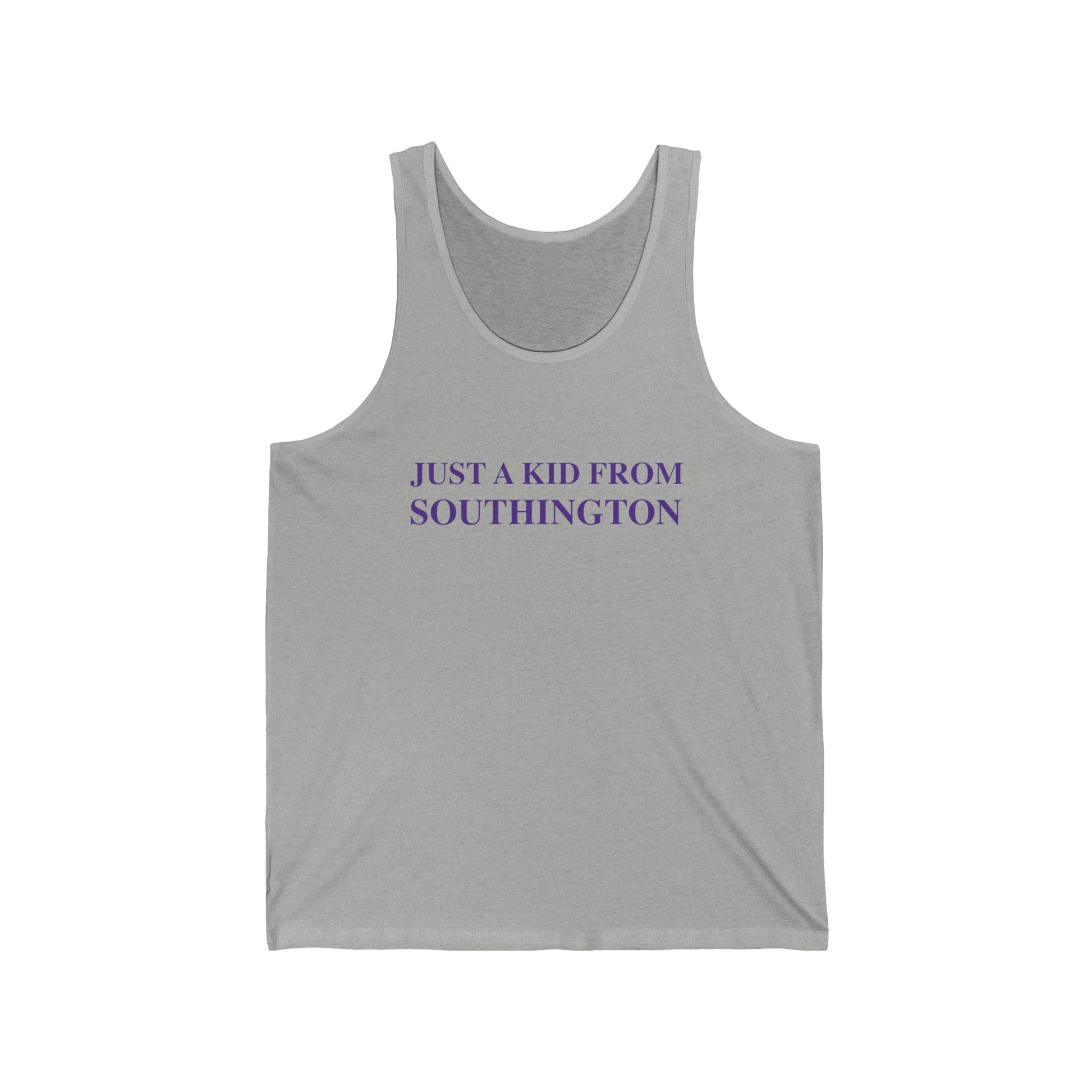 just a kid from southington // southington connecticut tank top shirt // finding connecticut 