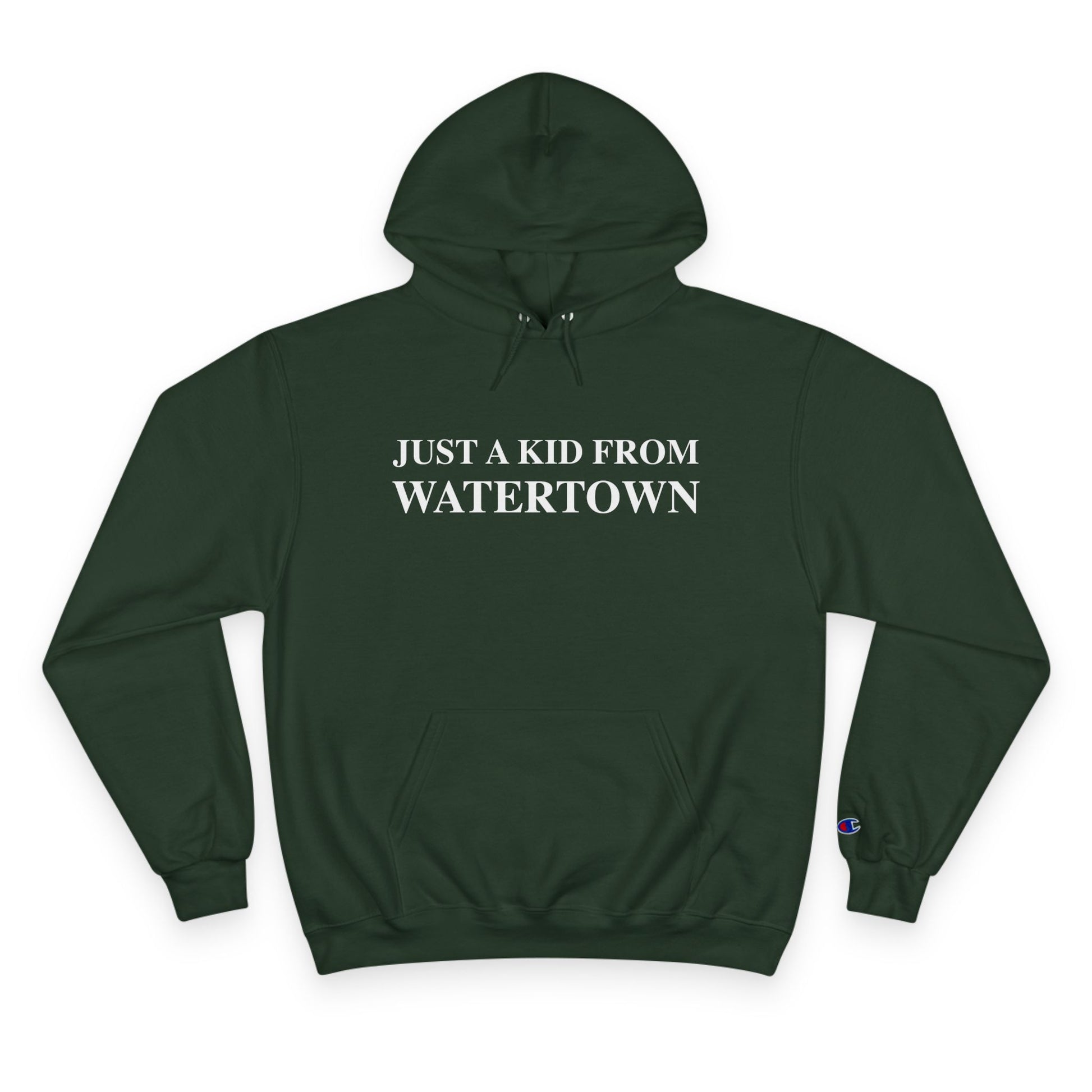 just a kid from watertown // watertown CT unisex champion hoodie sweatshirt // Finding Connecticut 