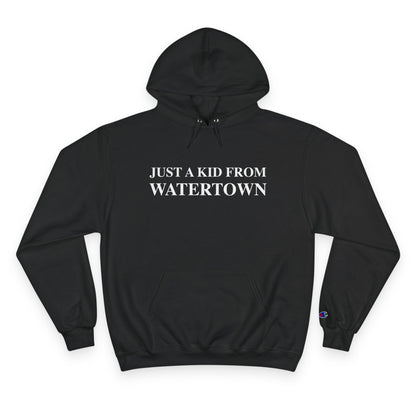 just a kid from watertown // watertown CT unisex champion hoodie sweatshirt // Finding Connecticut 