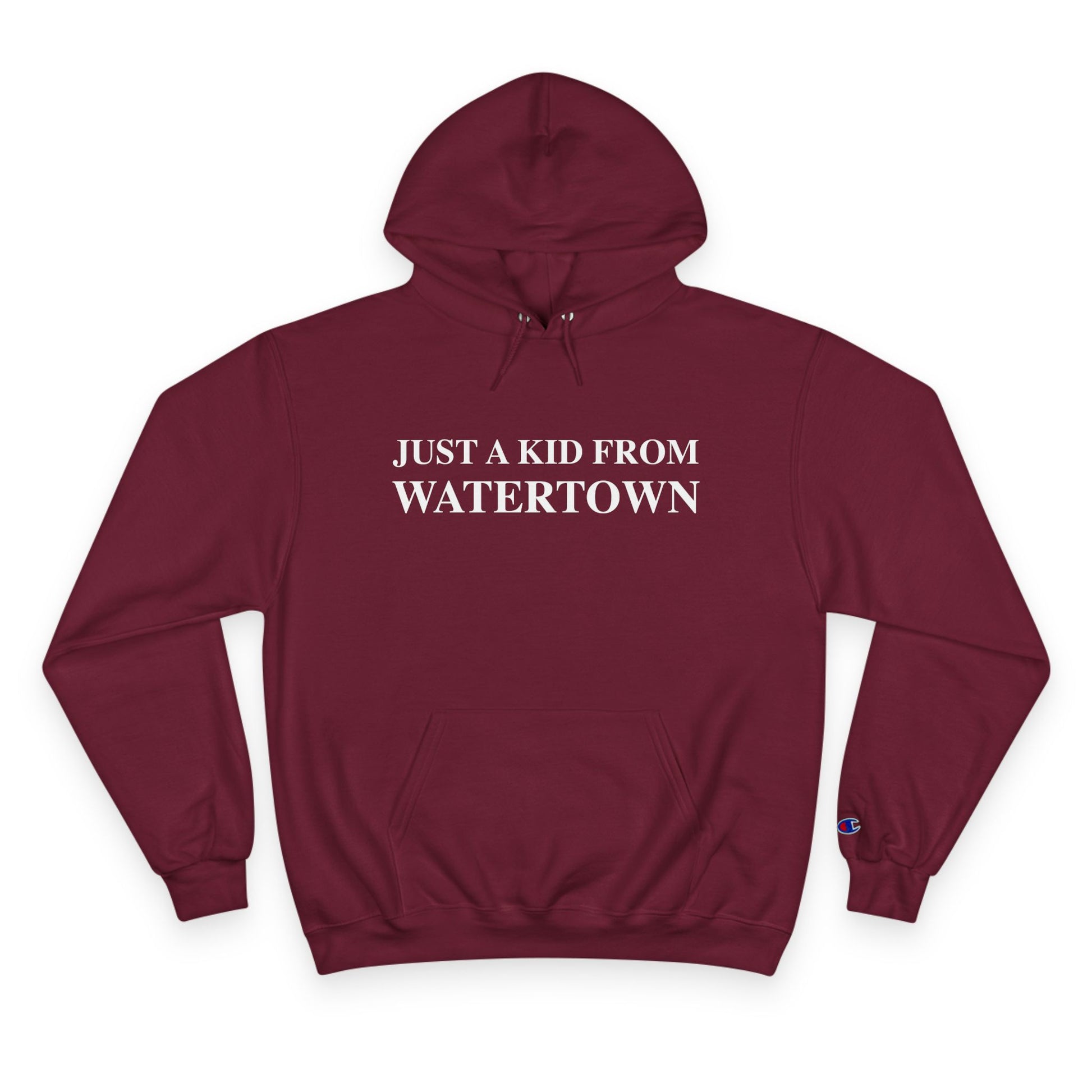 just a kid from watertown // watertown CT unisex champion hoodie sweatshirt // Finding Connecticut 