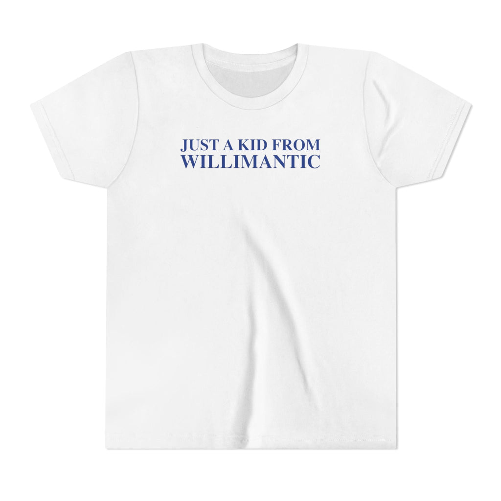 just a kid from willimantic kids t shirt - willimantic connecticut gifts and merch by finding connecticut 