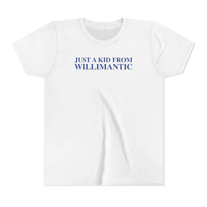 just a kid from willimantic kids t shirt - willimantic connecticut gifts and merch by finding connecticut 