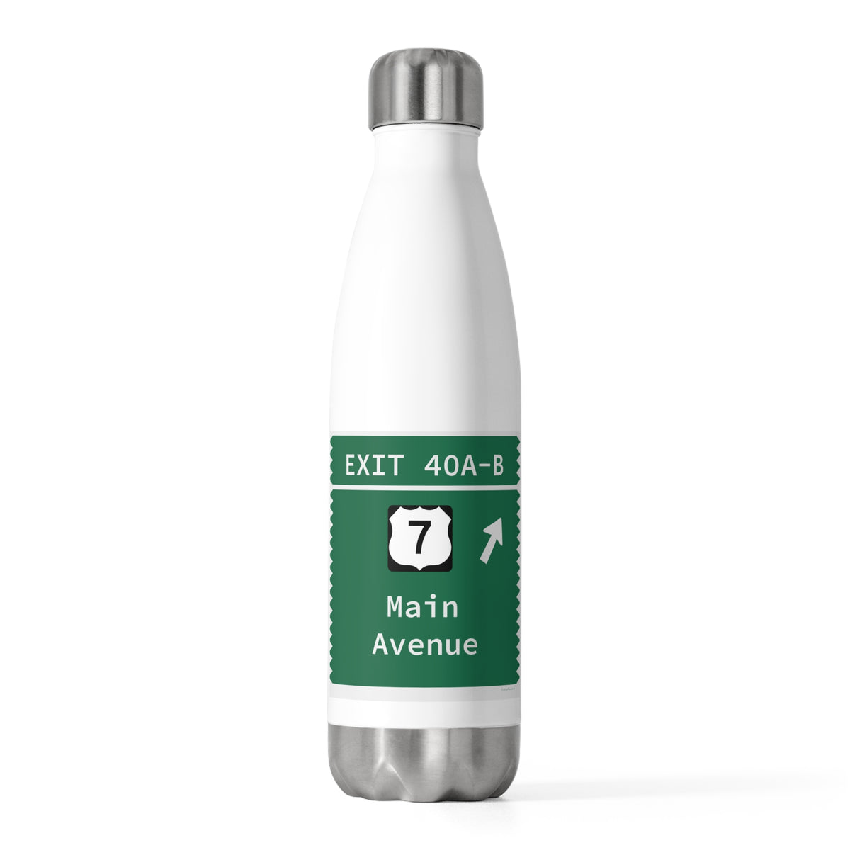 merritt Parkway Exit 40A-B water bottle - Merritt Parkway and norwalk connecticut gifts and merch by Finding Connecticut 
