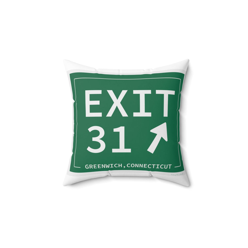 merritt Parkway exit 31 decor pillow  greenwich connecticut gifts and merch by finding connecticut  