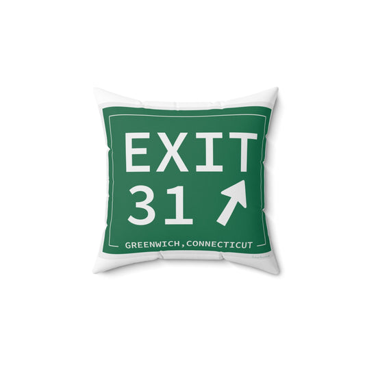 merritt Parkway exit 31 decor pillow  greenwich connecticut gifts and merch by finding connecticut  