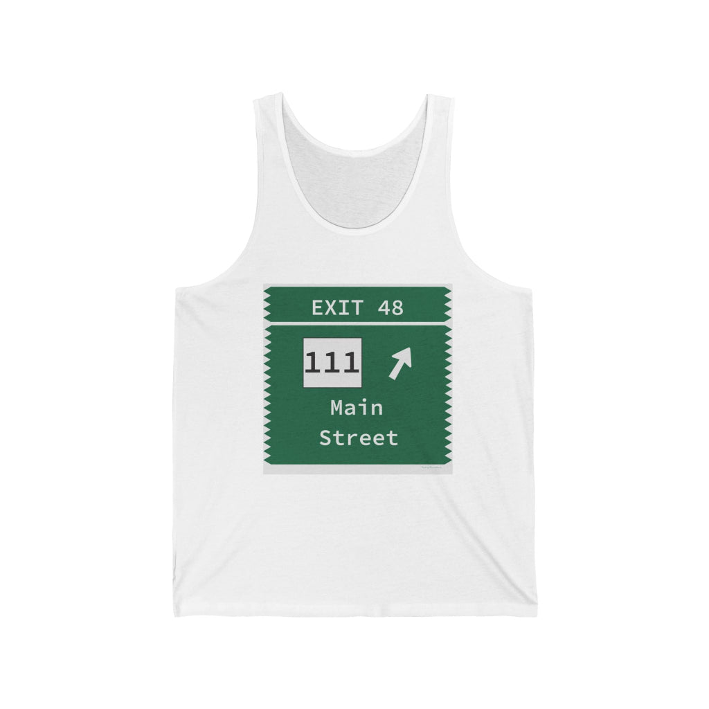 merritt Parkway exit 48 unisex tank top shirt - trumbull Connecticut gifts and merch by Finding Connecticut