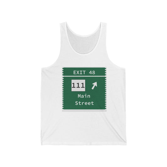 merritt Parkway exit 48 unisex tank top shirt - trumbull Connecticut gifts and merch by Finding Connecticut
