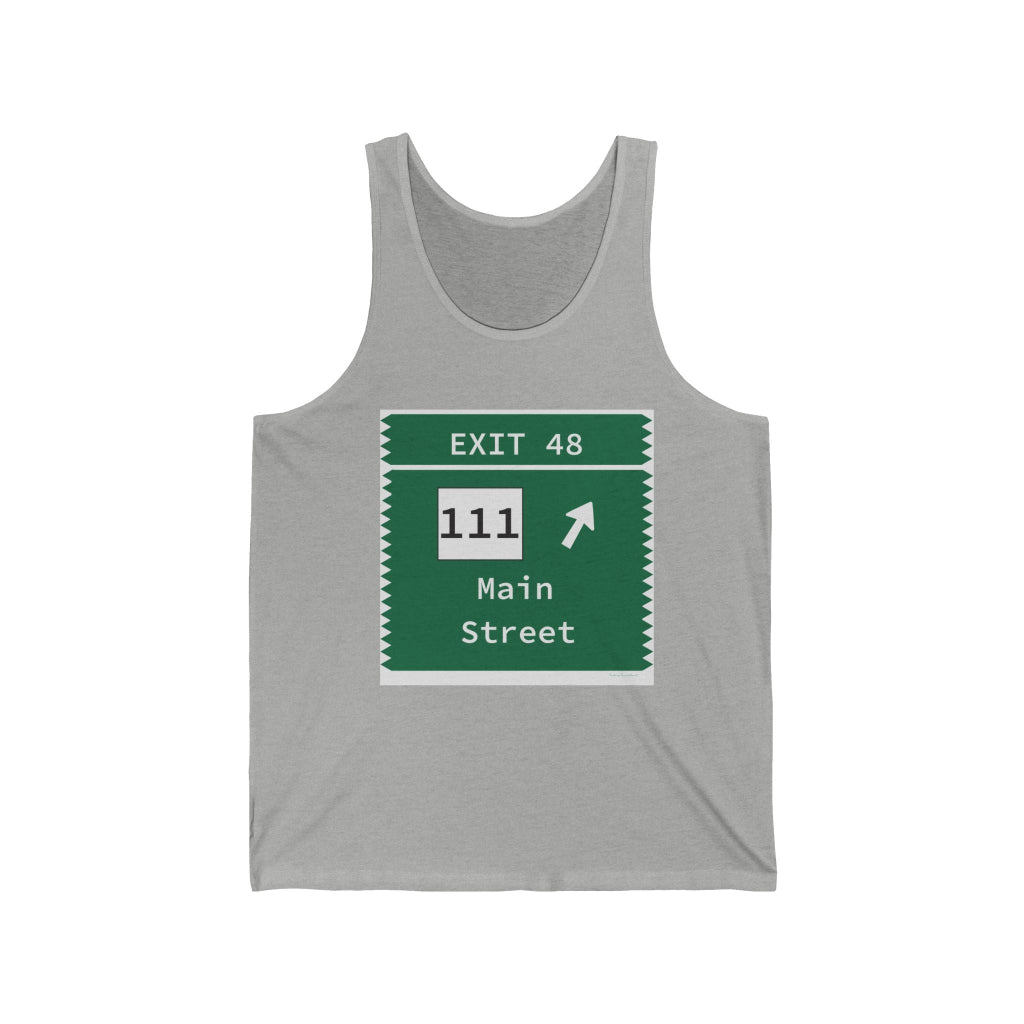merritt Parkway exit 48 unisex tank top shirt - trumbull Connecticut gifts and merch by Finding Connecticut