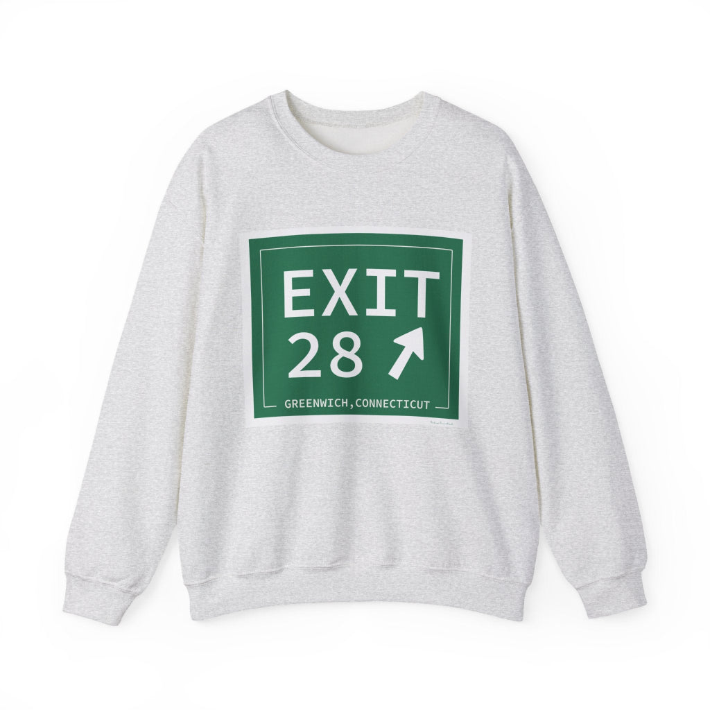 merritt parkway exit 28 sweatshirt - merritt parkway and greenwich connecticut gifts and merch by Finding Connecticut 