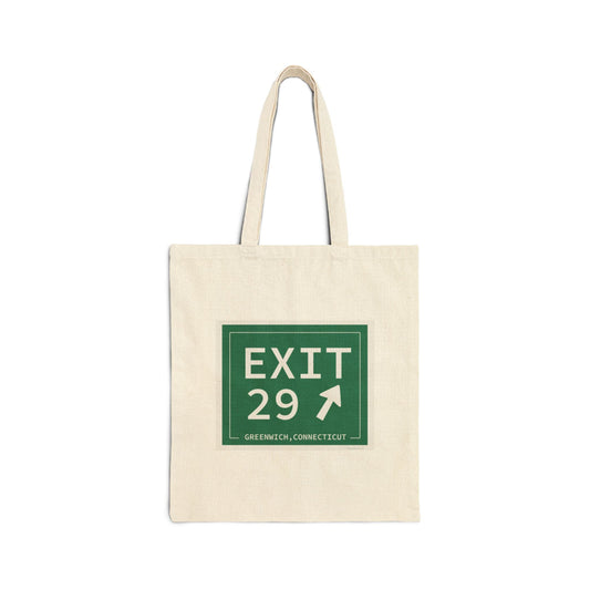 merritt parkway exit 29 tote bag - greenwich connectiuct gitts and merch by Finding Connecticut 