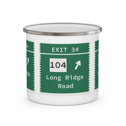 merritt parkway exit 34 camping mug - merritt parkway and stamford connecticut gifts and merch by Finding Connecticut 