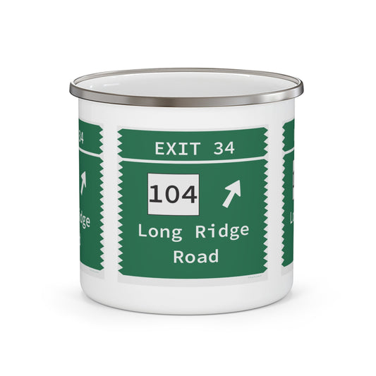 merritt parkway exit 34 camping mug - merritt parkway and stamford connecticut gifts and merch by Finding Connecticut 