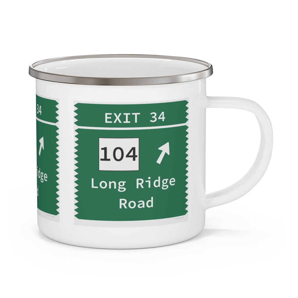 merritt parkway exit 34 camping mug - merritt parkway and stamford connecticut gifts and merch by Finding Connecticut 