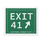 merritt parkway exit 41 art decor - Westport Connecticut gifts and merch by Finidng connecticut 