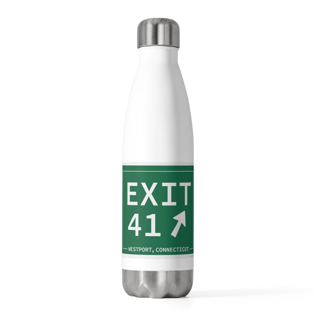 merritt parkway exit 41 water bottle - Westport Connecticut gifts and merch by Finding Connectcut 