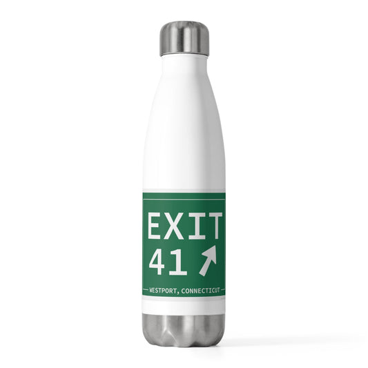 merritt parkway exit 41 water bottle - Westport Connecticut gifts and merch by Finding Connectcut 