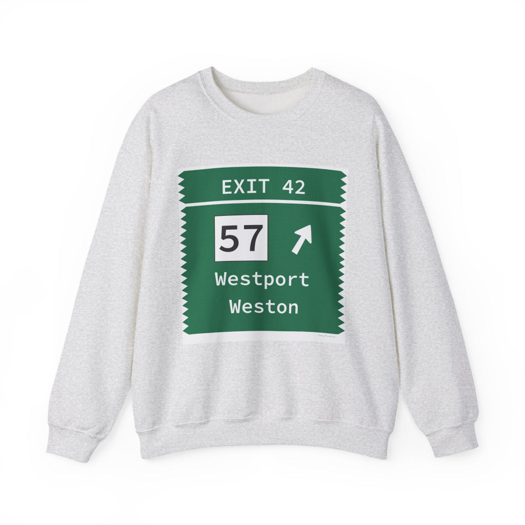 merritt parkway exit 42 sweatshirt -- westport connecticut gifts and merch by Finding Connecticut 