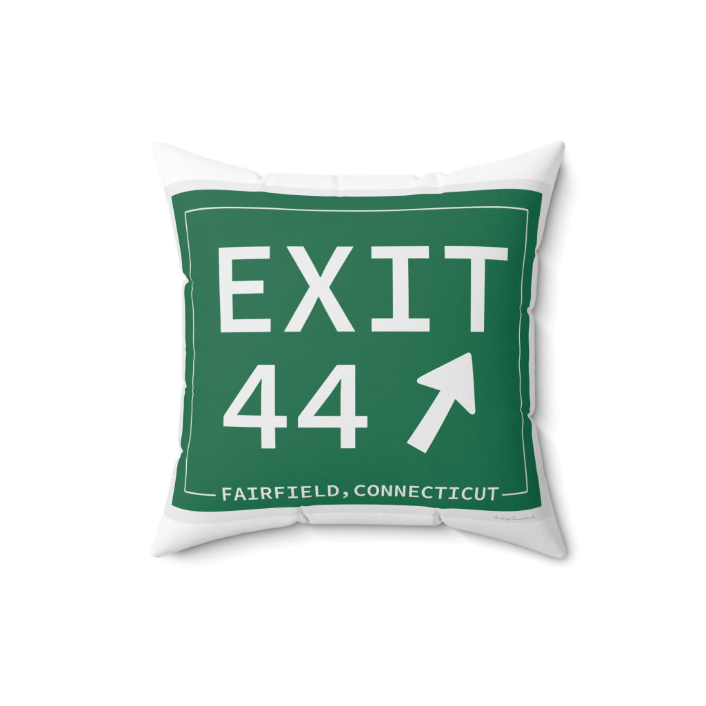 merritt parkway exit 44  decor pillow - Fairfield Connecticut gifts and merch by  finding connecticut 