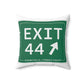 merritt parkway exit 44  decor pillow - Fairfield Connecticut gifts and merch by  finding connecticut 