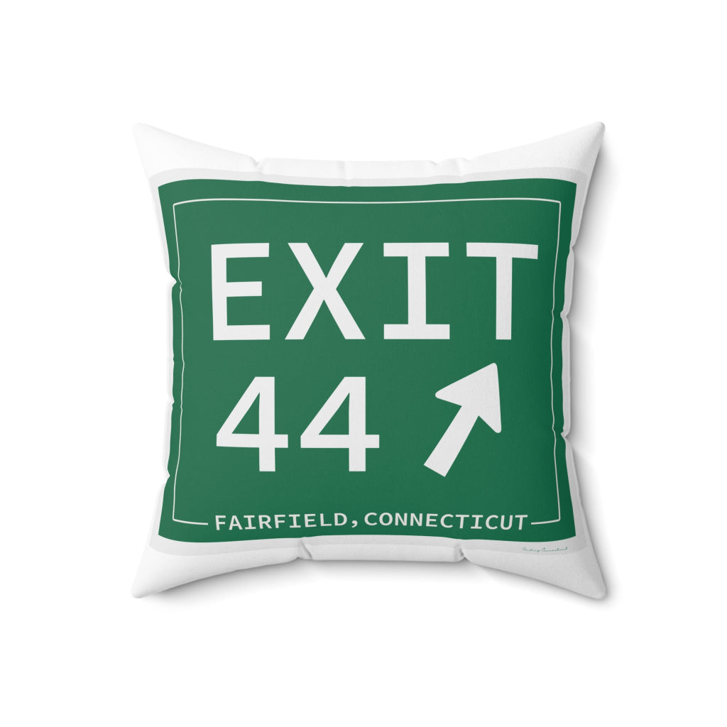 merritt parkway exit 44  decor pillow - Fairfield Connecticut gifts and merch by  finding connecticut 