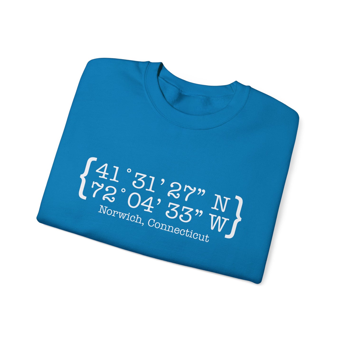 norwich Coordinates // norwich ct unisex sweatshirt   // finding connecticut 