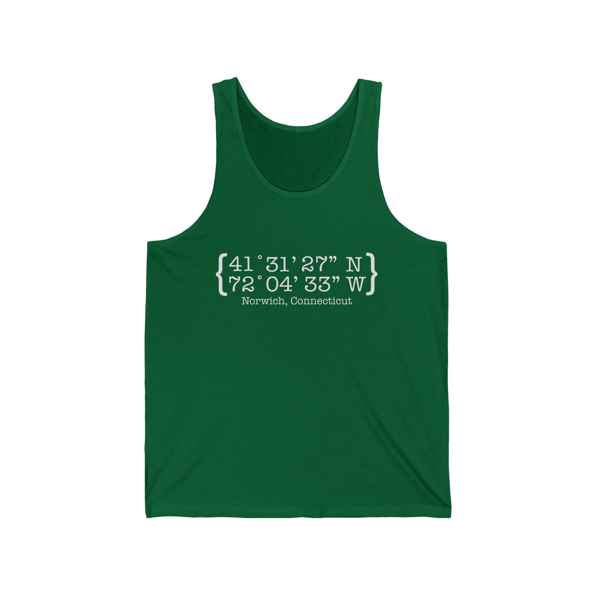 norwich Coordinates // norwich ct unisex tank tops shirts  // finding connecticut 