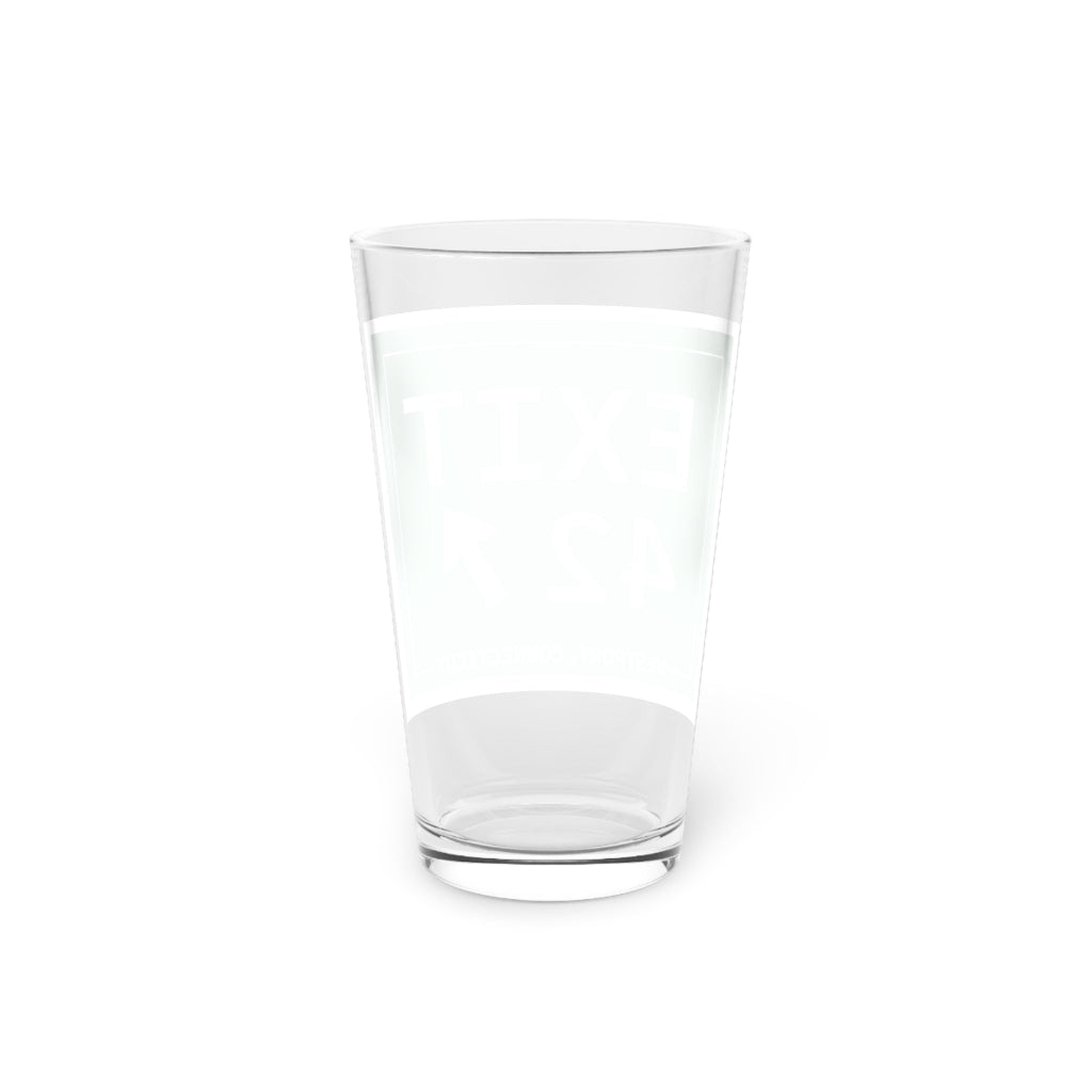 Vintage Exit 41 Merritt Parkway Sign Pint Glass, 16oz