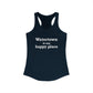 watertown is my happy place womens tank top shirt. watertown connecticut gifts and merch by finding connecticut 