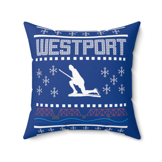 westport ct / connecticut ugly christmas sweater pillow and home decor