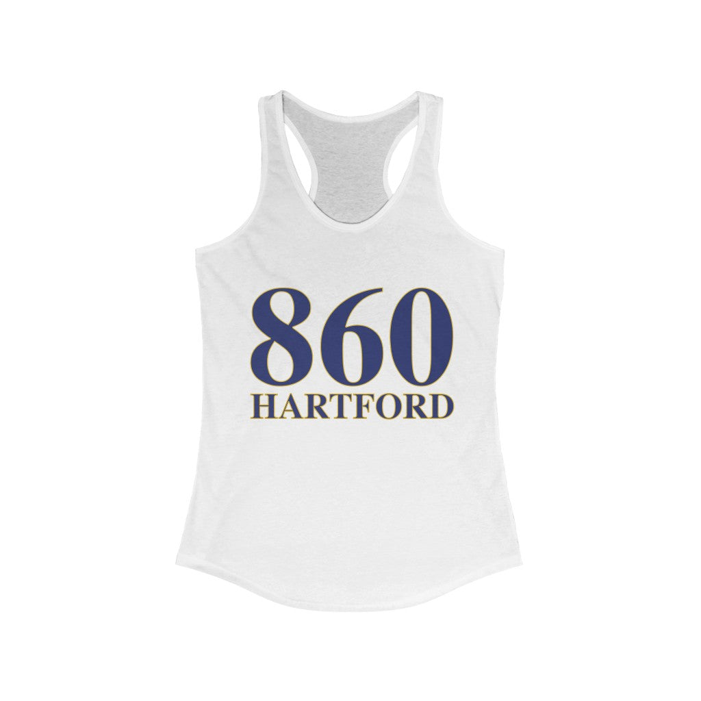 Hartford shirt. 860 Hartford Women's Ideal Racerback Tank 860 Hartford Collection. Inspired by the Connecticut flag and the 860! Show off for your pride for Connecticut and Hartford!   Proceeds of this collection go to help build Finding Connecticut’s website and brand. • Free USA shipping   Click here to go to our home page