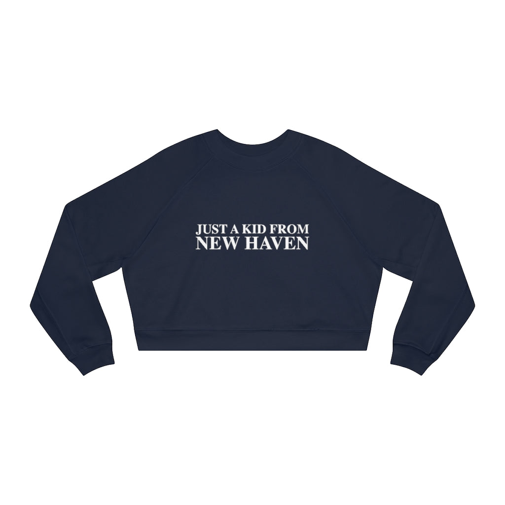 Just a kid from New Haven Women's Cropped Fleece Pullover