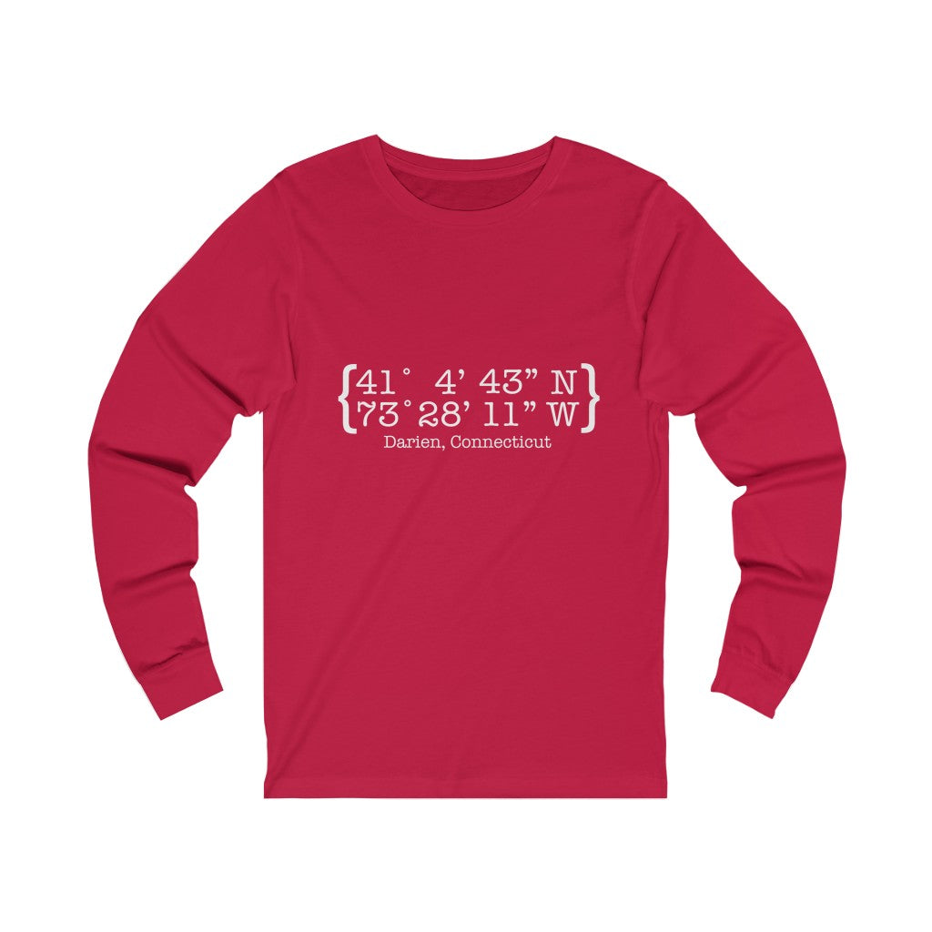 Darien Coordinates Unisex Jersey Long Sleeve Tee