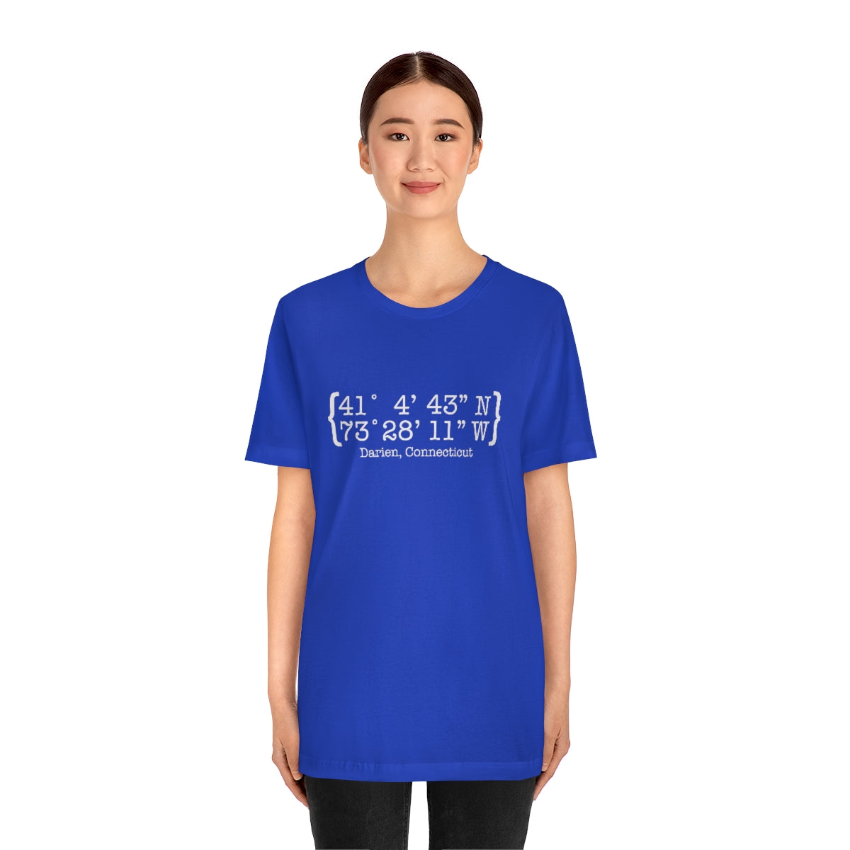 Darien Coordinates Unisex Jersey Short Sleeve Tee